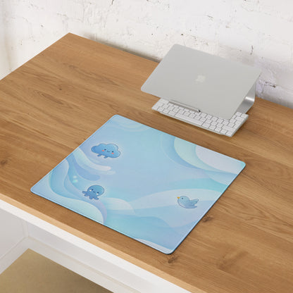 Pastel Blue Cute Cloud Gaming Mouse Pad