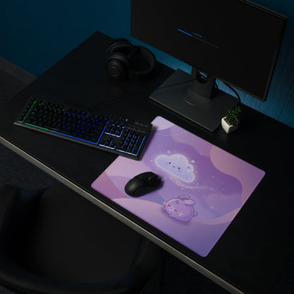 Lavender Galaxy Cute Mouse Pad With Clouds Butterflies