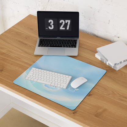 Cute Blue Cloud Gaming Mouse Pad with Pink Accents