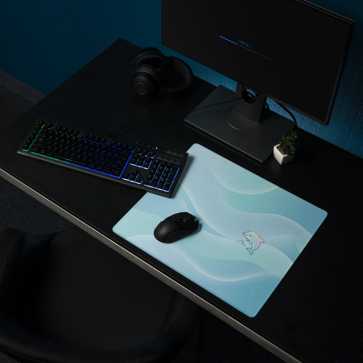Pastel Blue Cute Cloud Gaming Mouse Pad