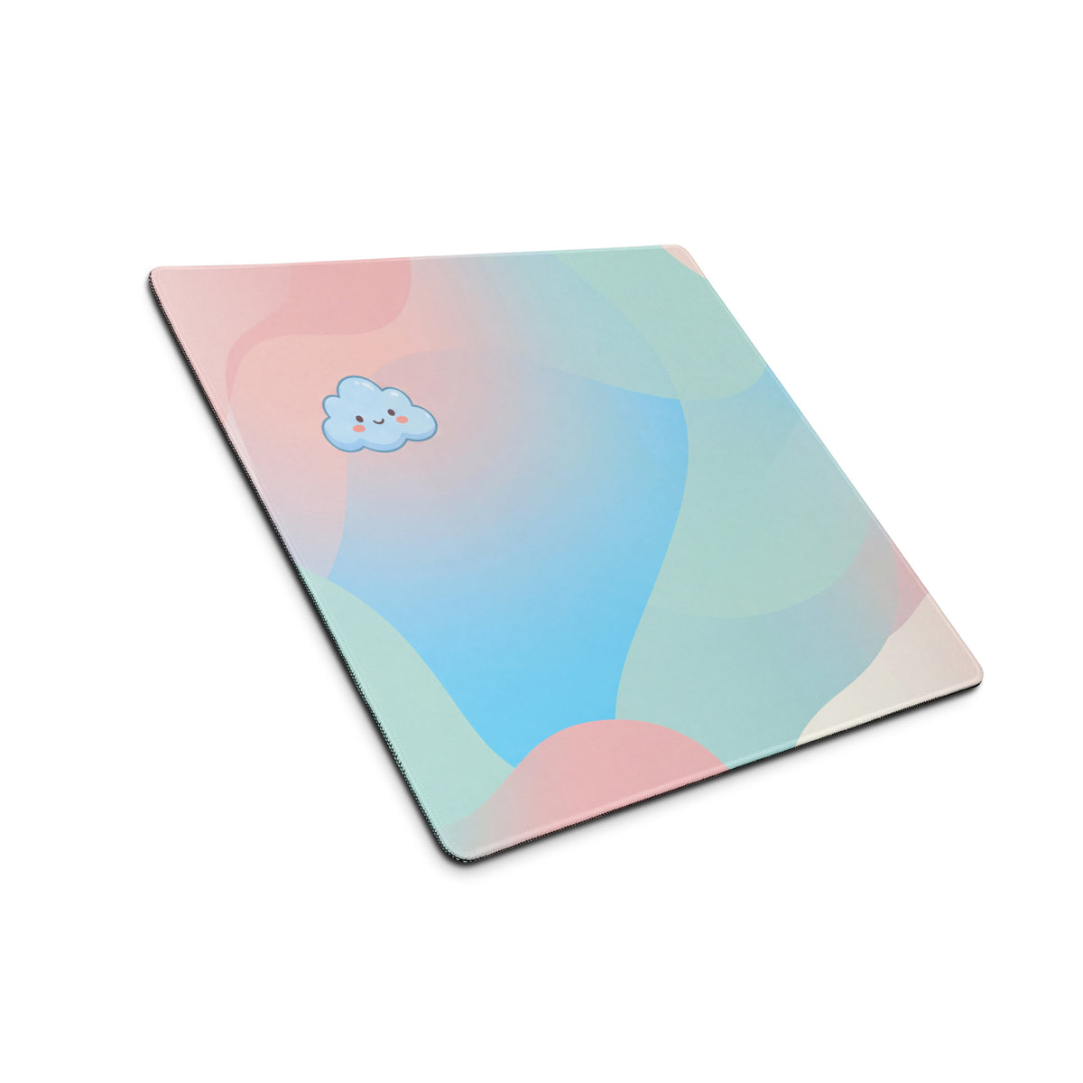 Pastel Cute Gaming Mouse Pad With Cloud Emoji Design