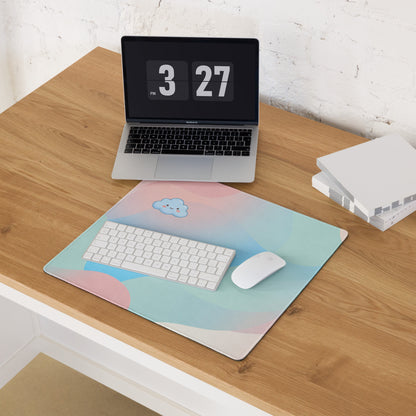 Pastel Cute Gaming Mouse Pad With Cloud Emoji Design