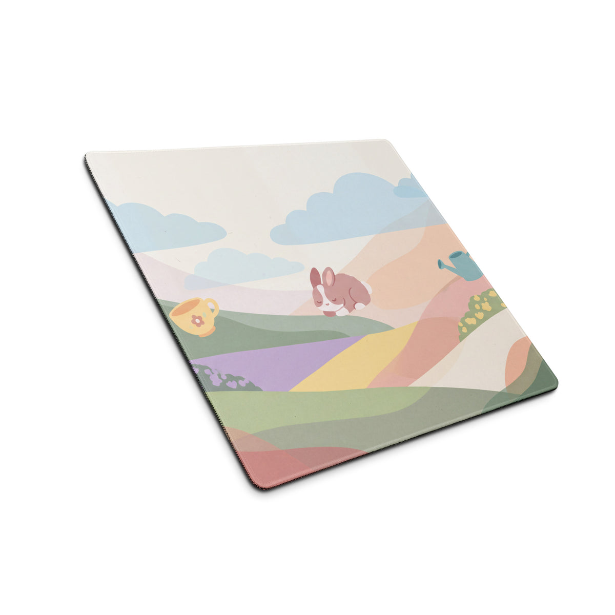 Cute Pink Cloudy Garden Gaming Mouse Pad