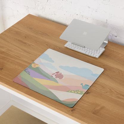Cute Pink Cloudy Garden Gaming Mouse Pad