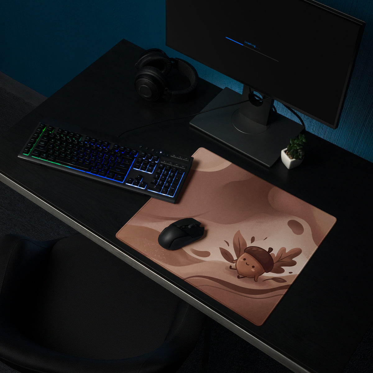 Pink Cute Gaming Mouse Pad With Cute Clouds Design