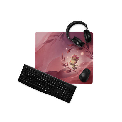 Cute Pink Galaxy Gaming Mouse Pad With Cloud Characters