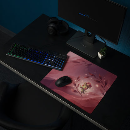 Cute Pink Galaxy Gaming Mouse Pad With Cloud Characters
