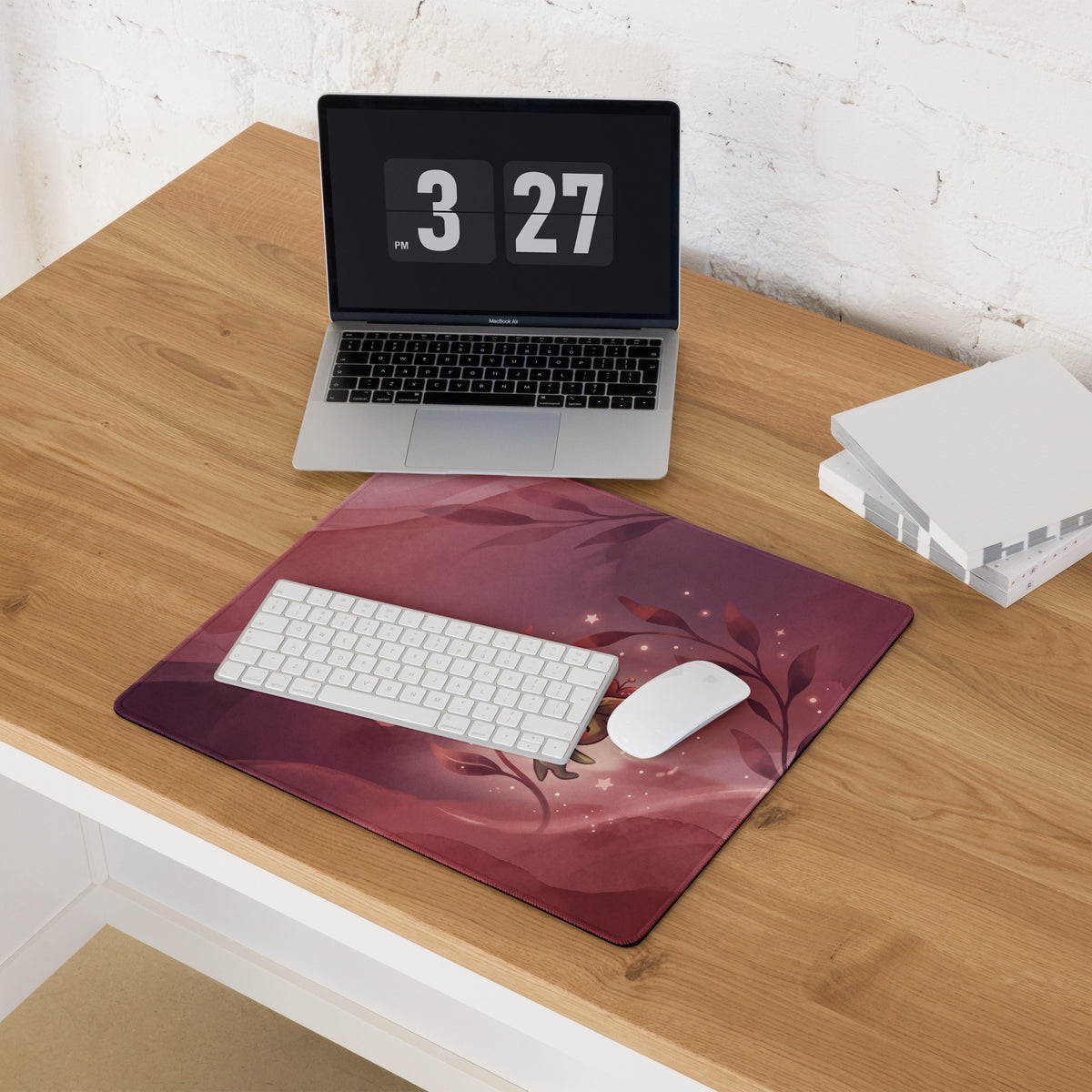 Cute Pink Galaxy Gaming Mouse Pad With Cloud Characters