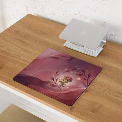 Cute Pink Galaxy Gaming Mouse Pad With Cloud Characters