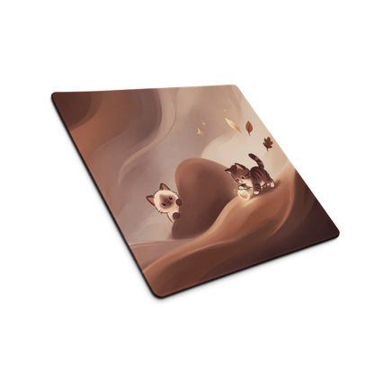 Cute Chocolate Brown Cat Themed Gaming Mouse Pad