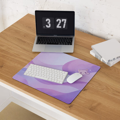 Pastel Kitty Meadows Gaming Mouse Pad Cute Purple Pink