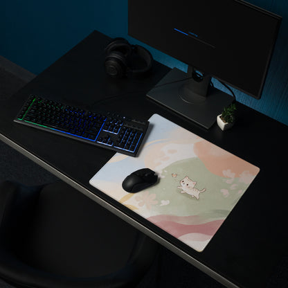Pastel Rainbow Cute Kitty Gaming Mouse Pad