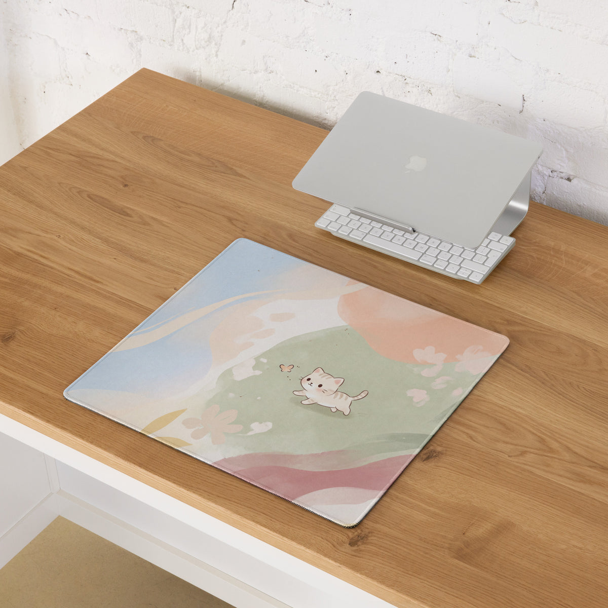 Pastel Rainbow Cute Kitty Gaming Mouse Pad