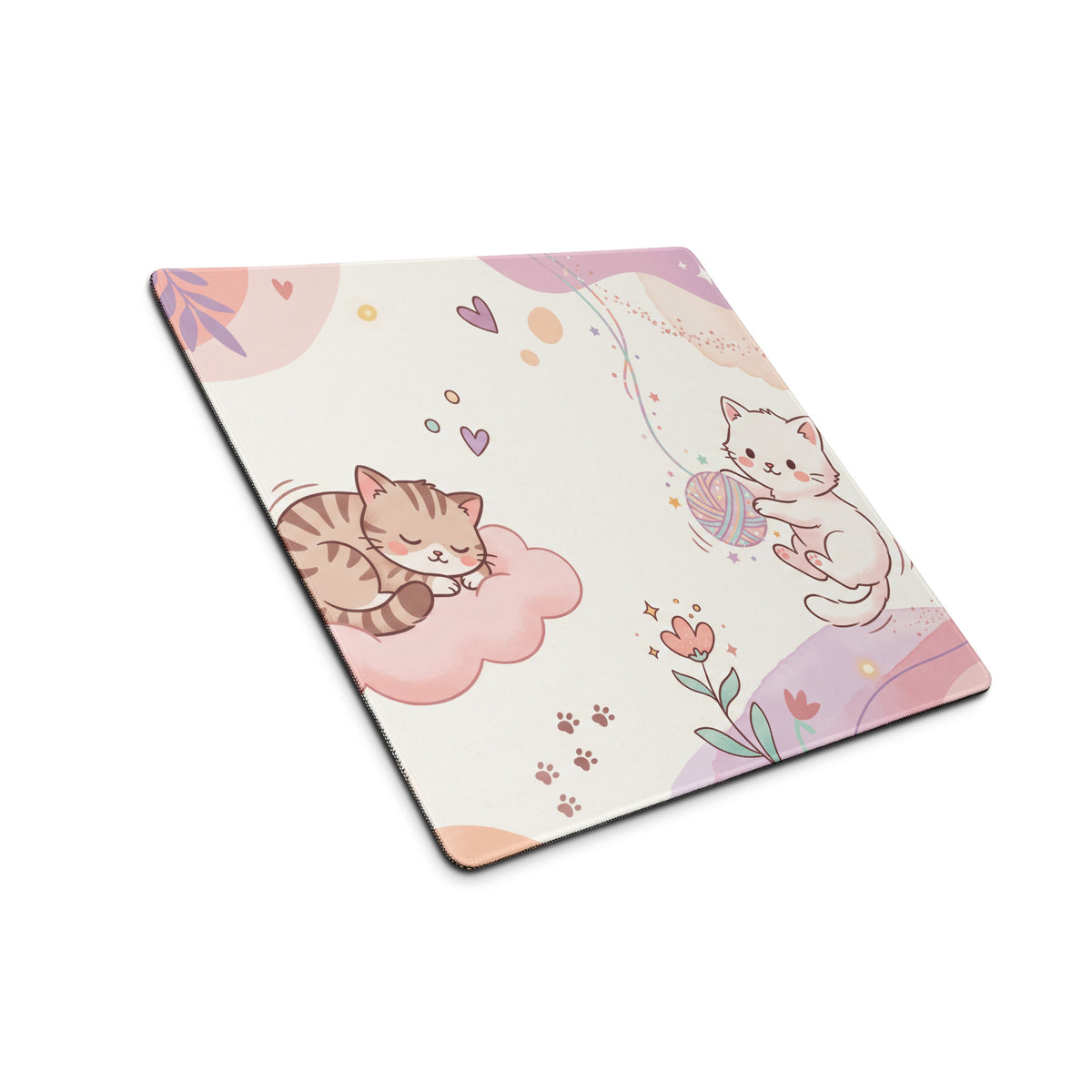 Pastel Kitty Butterflies Gaming Mouse Pad