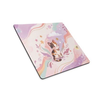 Pastel Kitty Cats Gaming Mouse Pad With Azure Pink Colors