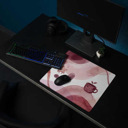 Pink Watercolor Cute Mouse Pad With Birds And Mug Design