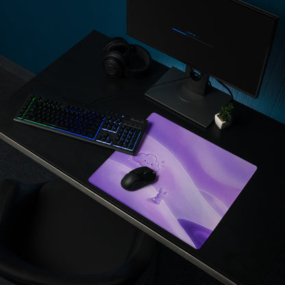 Purple Galaxy Cute Mouse Pad With Clouds And Bunnies