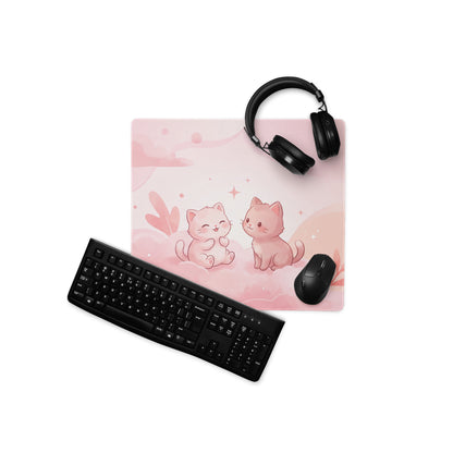 Pink Cute Cats Gaming Mouse Pad For Cozy Play