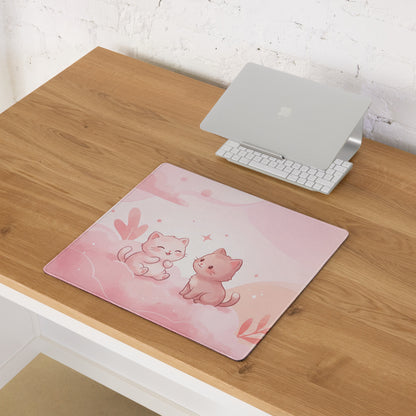 Pink Cute Cats Gaming Mouse Pad For Cozy Play