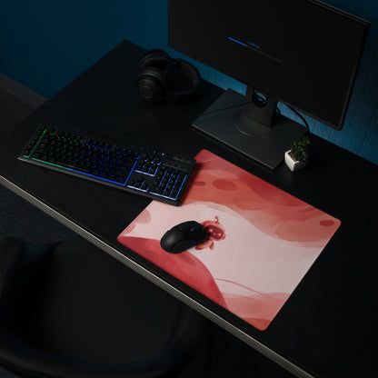Cute Pink Gaming Mouse Pad With Hearts Design
