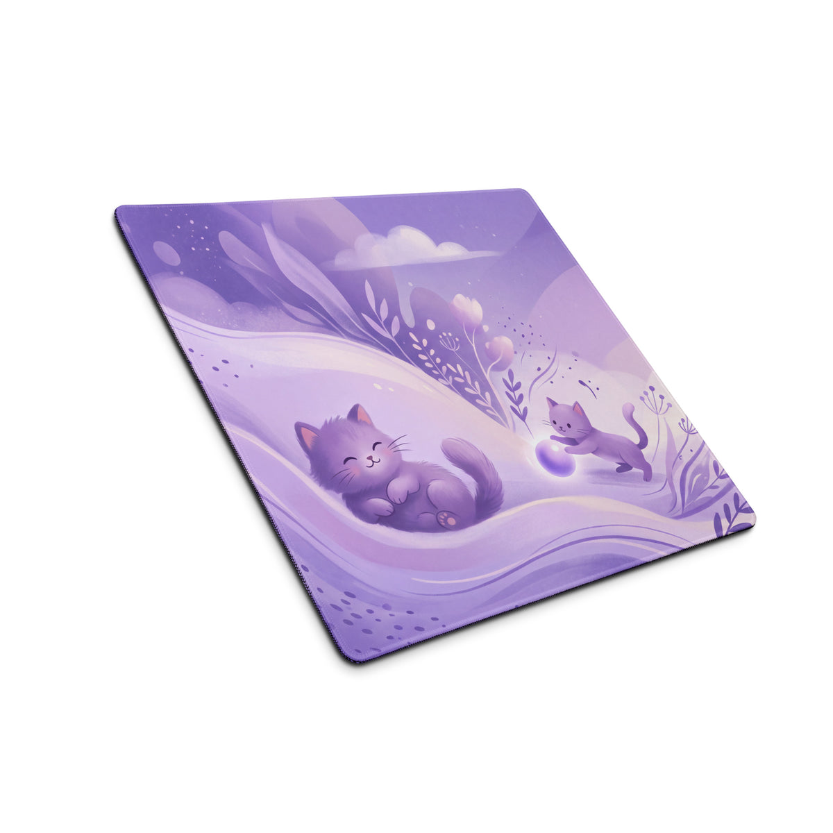 Purple Cute Cat Themed Gaming Mouse Pad