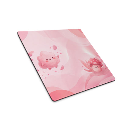 Pink Cute Gaming Mouse Pad With Kawaii Cloud Design