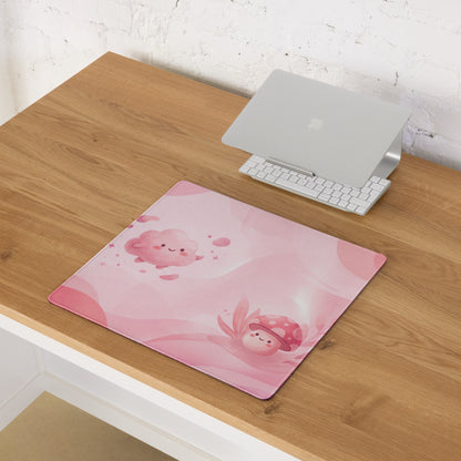 Pink Cute Gaming Mouse Pad With Kawaii Cloud Design