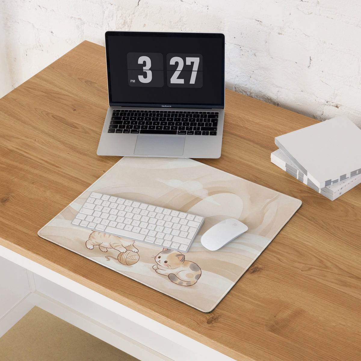 Pastel Pink Cute Cats Gaming Mouse Pad