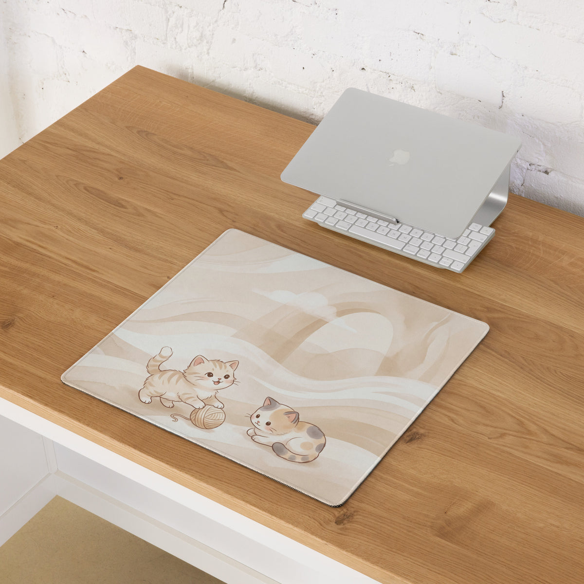 Pastel Pink Cute Cats Gaming Mouse Pad