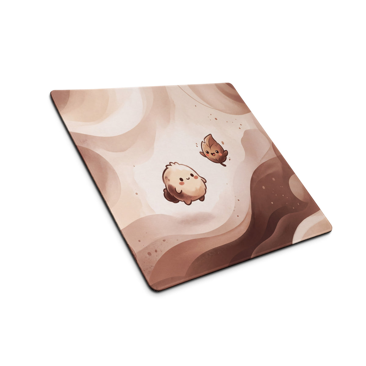 Cute Pink Marble Gaming Mouse Pad With Cute Characters