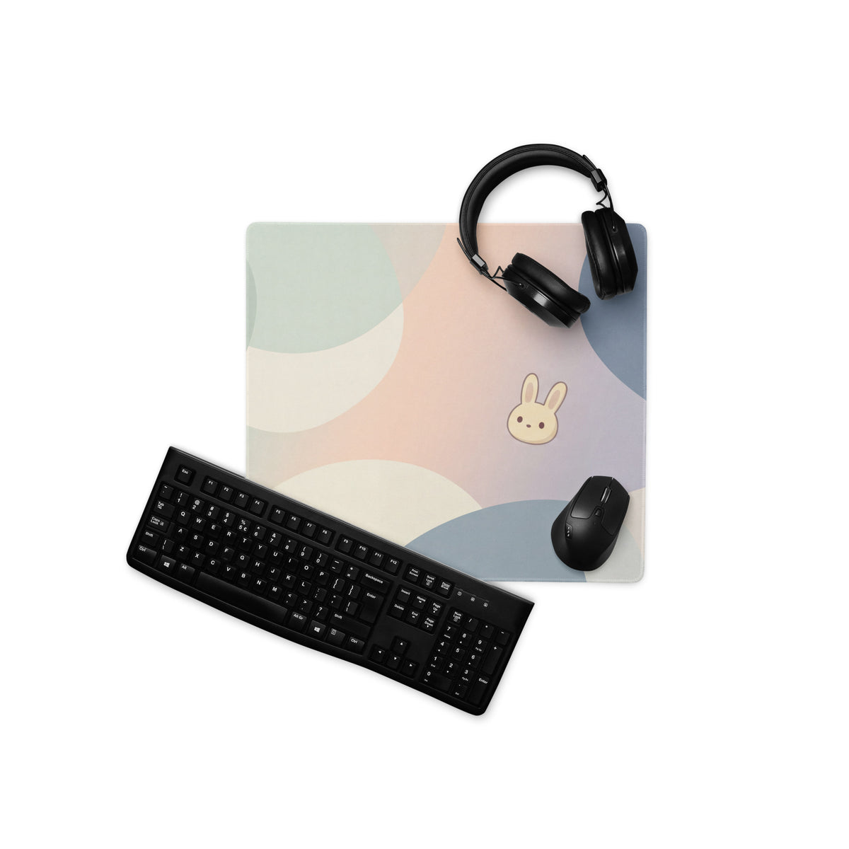 Pastel Cute Bunny Mouse Pad Large Non Slip Gaming Desk Mat
