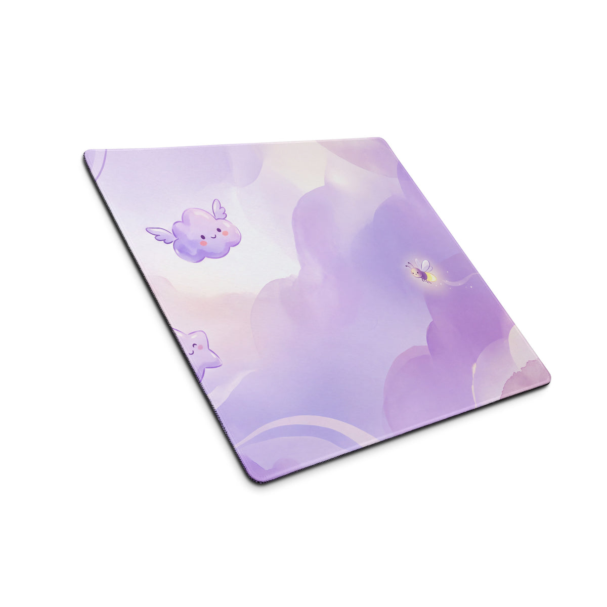 Purple Lavender Clouds Gaming Mouse Pad Cute Girly Style