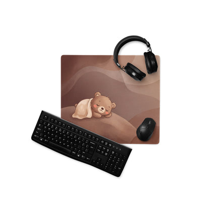 Cute Brown Bear Themed Gaming Mouse Pad