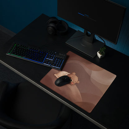 Cute Brown Bear Themed Gaming Mouse Pad