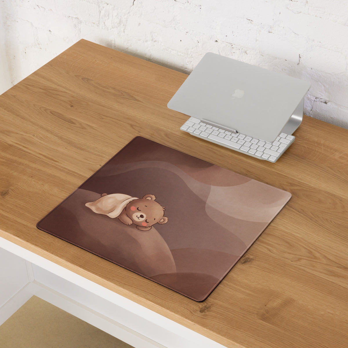 Cute Brown Bear Themed Gaming Mouse Pad