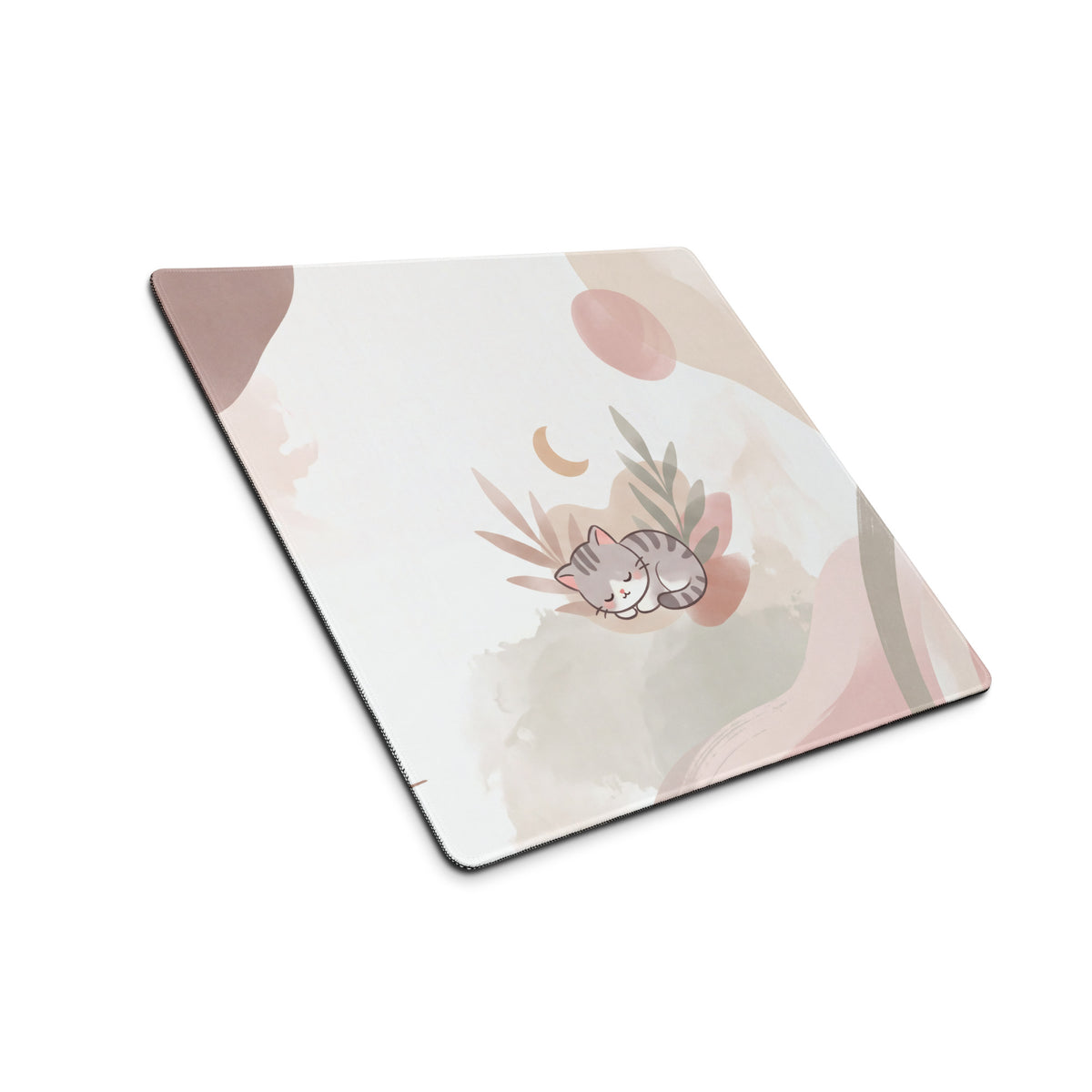Cute Pink Gradient Gaming Mouse Pad With Cat Design