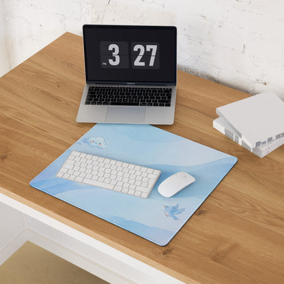 Cute Sky Blue Gaming Mouse Pad With Clouds Stars