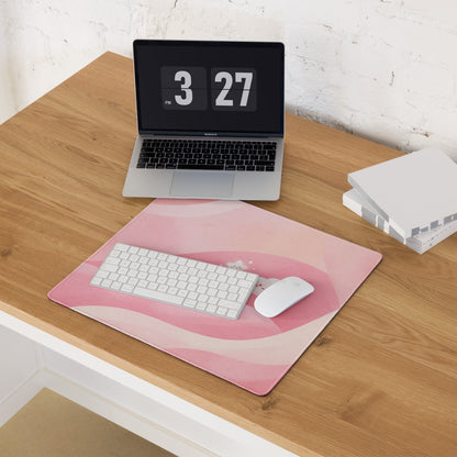 Pink Cute Gaming Mouse Pad With Clouds and Rabbits