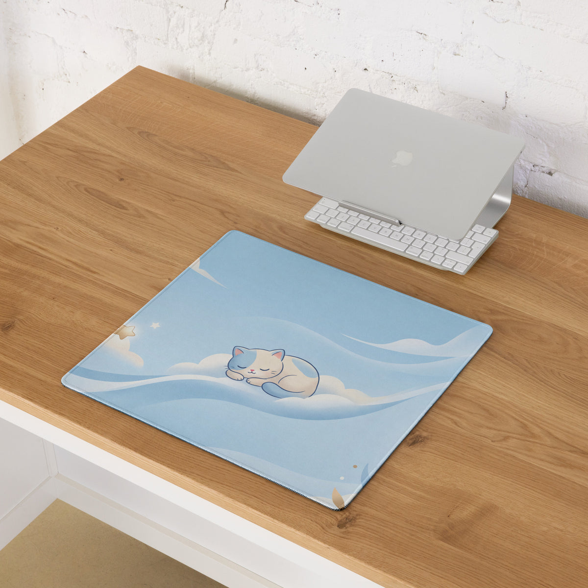 Cute Pink And Blue Galaxy Cats Gaming Mouse Pad