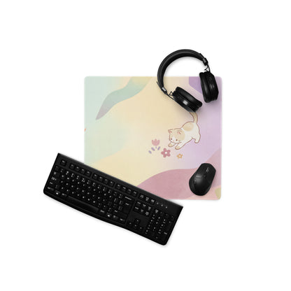 Pastel Rainbow Cat Theme Gaming Mouse Pad