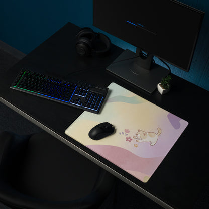 Pastel Rainbow Cat Theme Gaming Mouse Pad