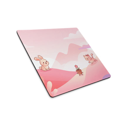 Pink Cute Gaming Mouse Pad With Plush Edges And Stars