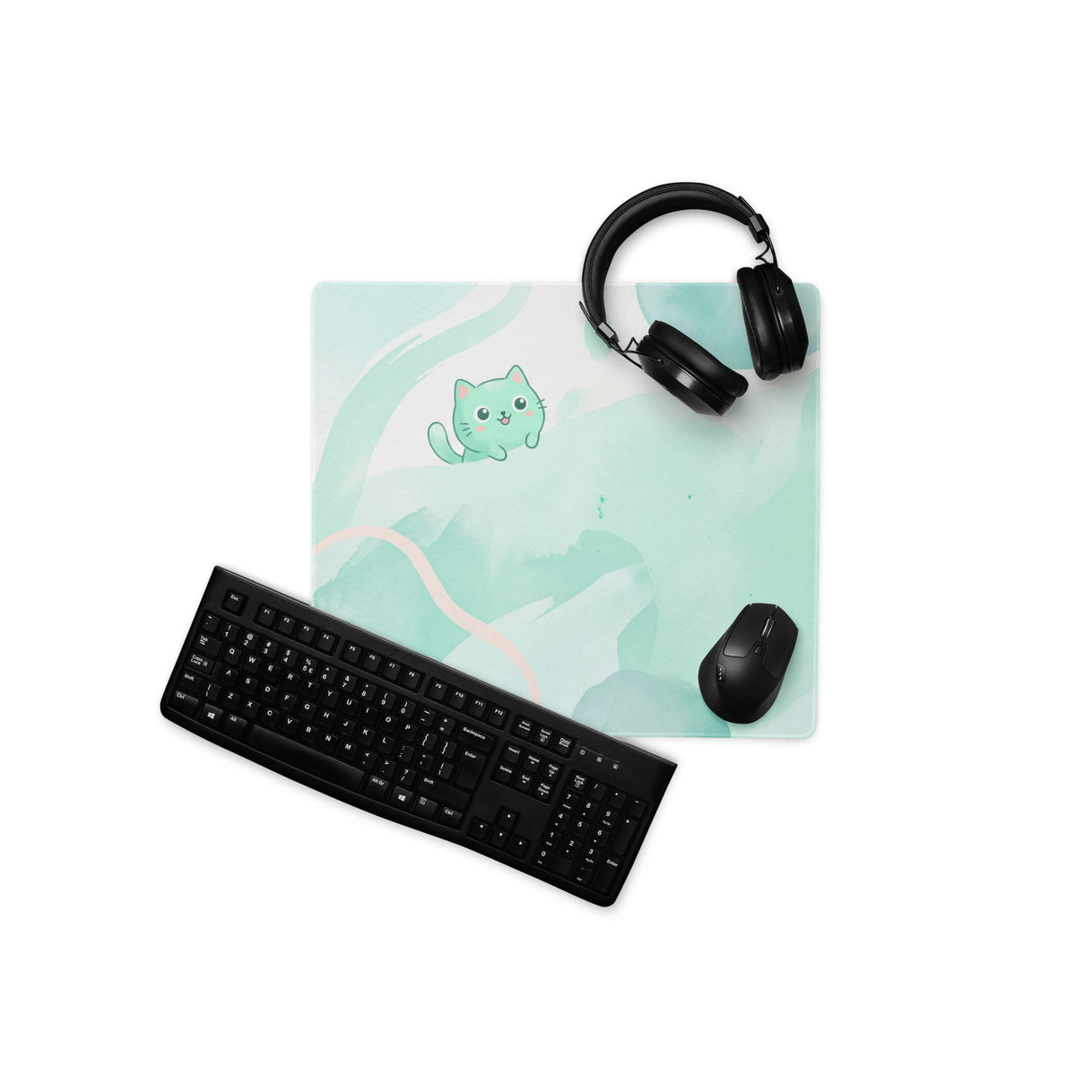 Pastel Cute Cat Gaming Mouse Pad