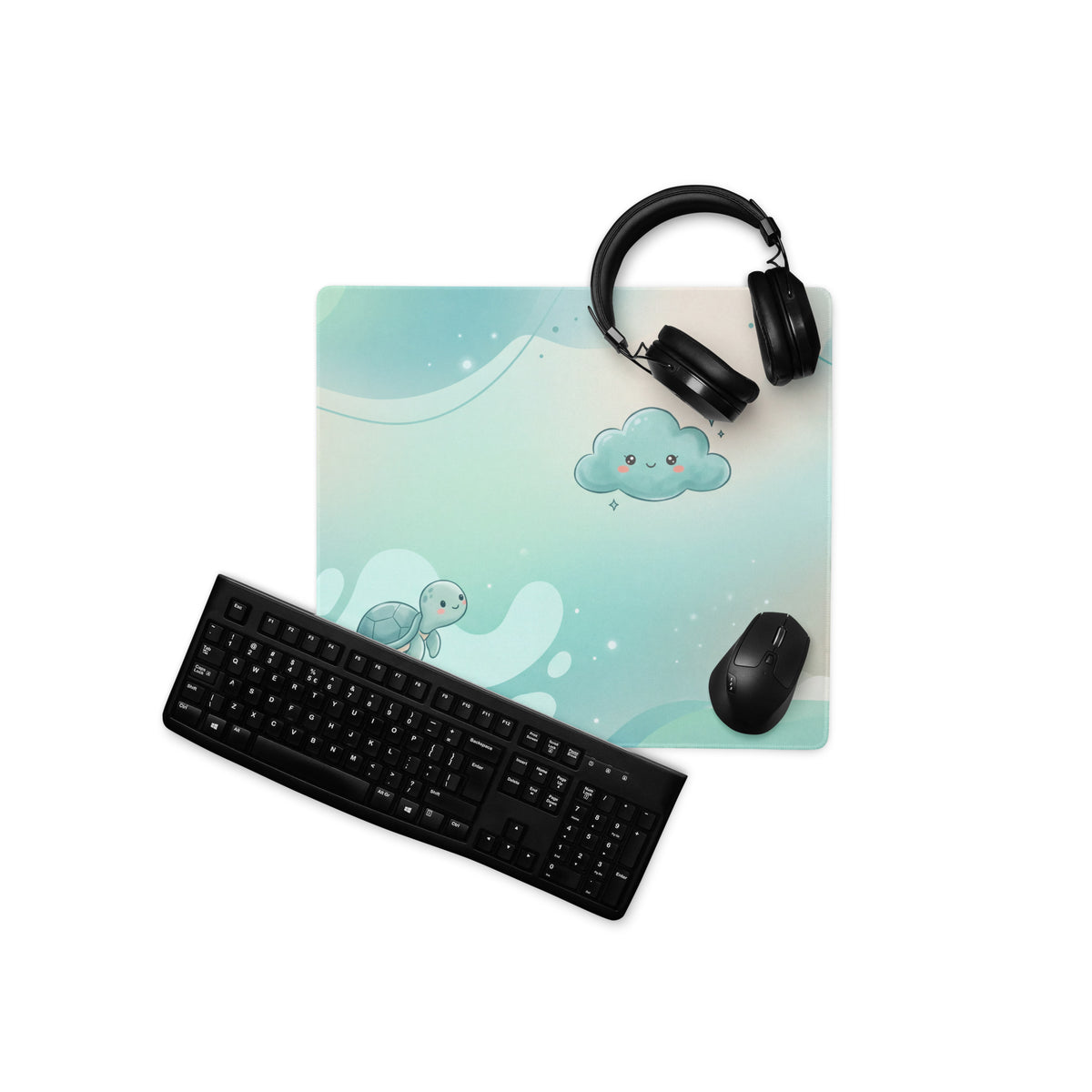 Pastel Galaxy Cute Gaming Mouse Pad With Stars Clouds