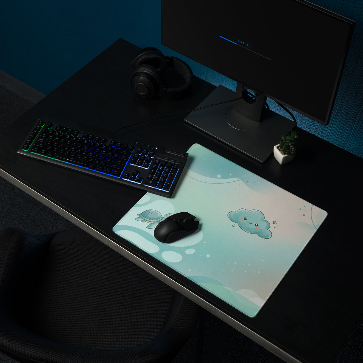Pastel Galaxy Cute Gaming Mouse Pad With Stars Clouds