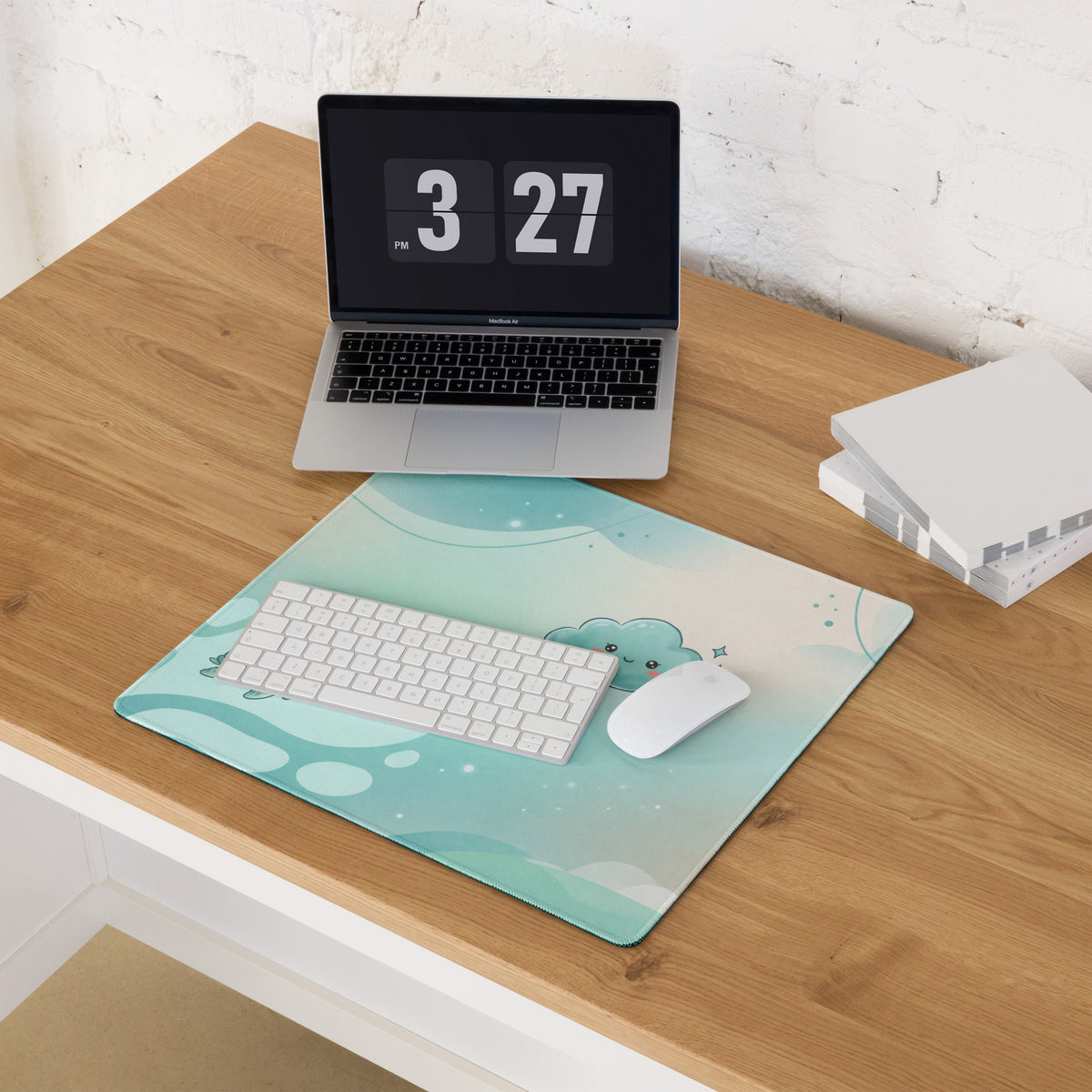 Pastel Galaxy Cute Gaming Mouse Pad With Stars Clouds