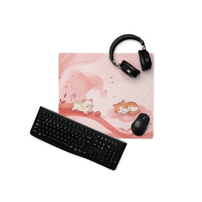 Pink Kawaii Kitty Mouse Pad For Girls Gaming