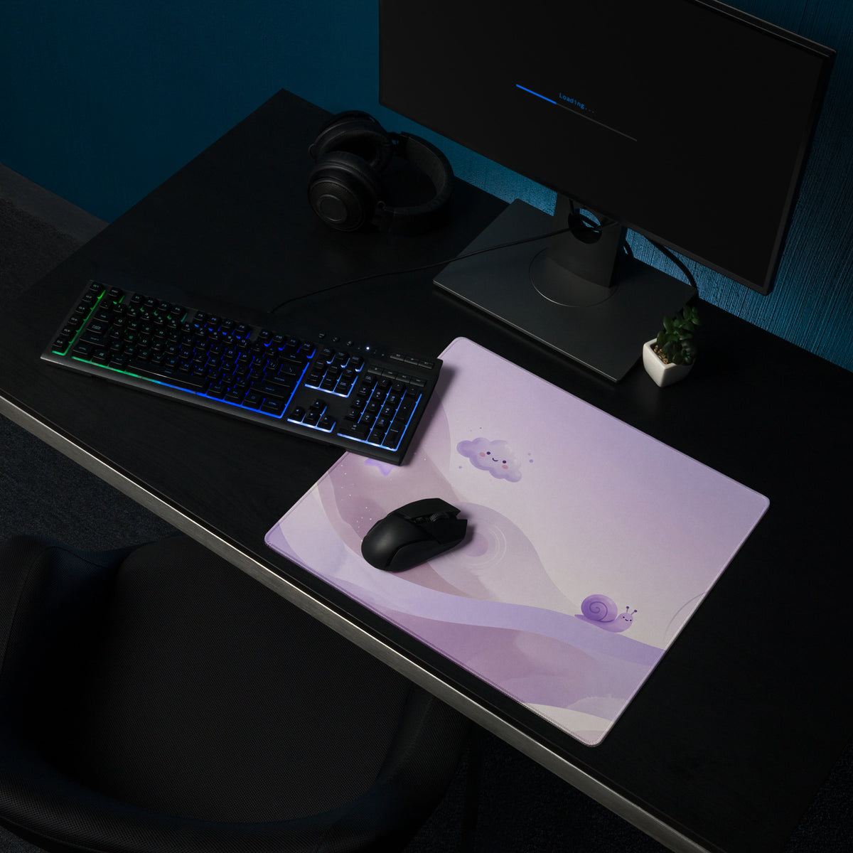 Lovely Purple Unicorn Galaxy Gaming Mouse Pad