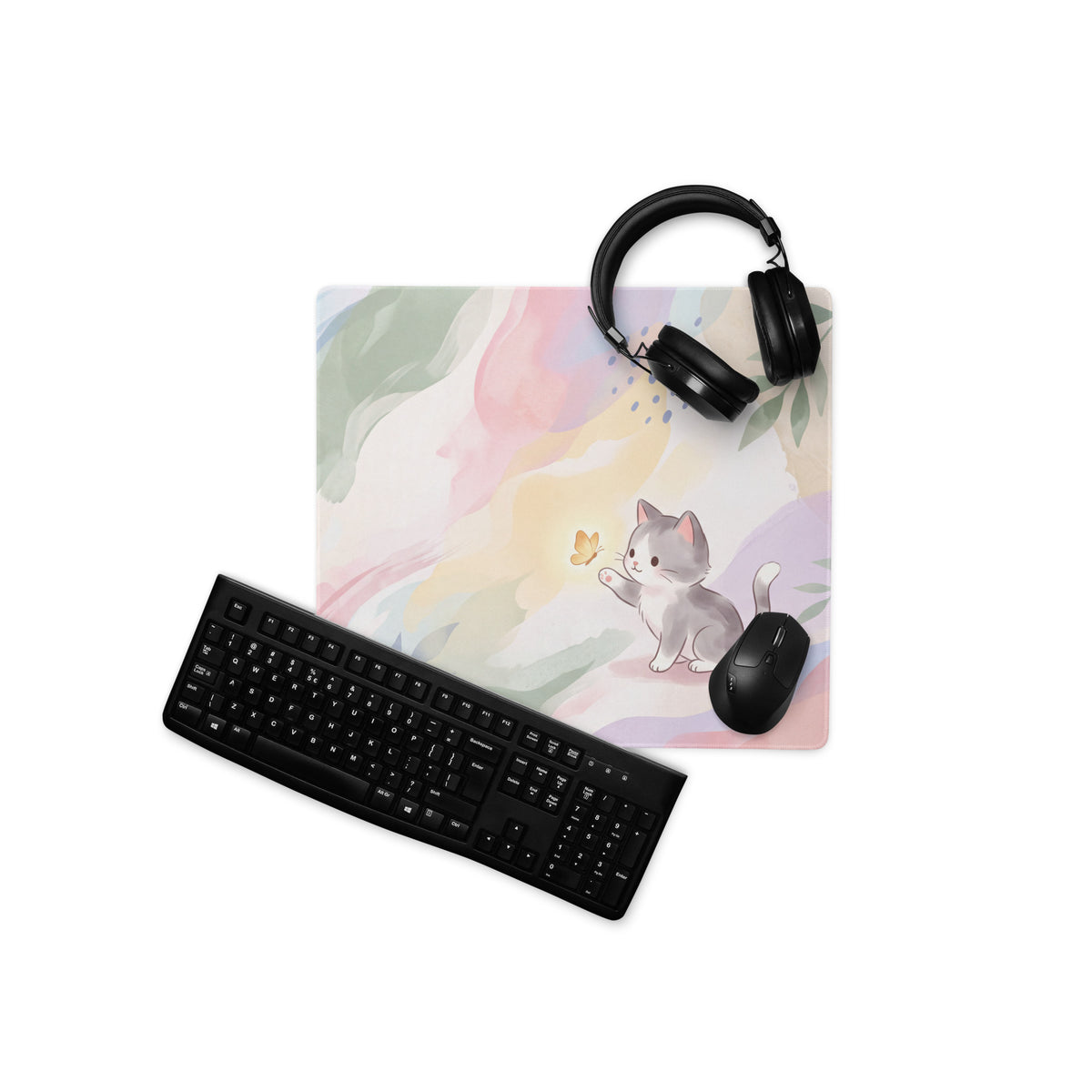 Pastel Cat Friends Gaming Mouse Pad