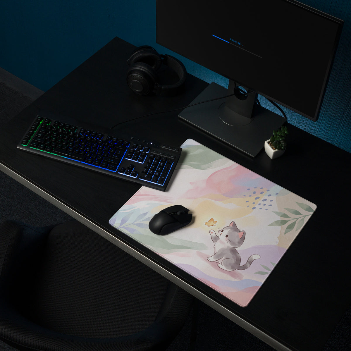 Pastel Cat Friends Gaming Mouse Pad